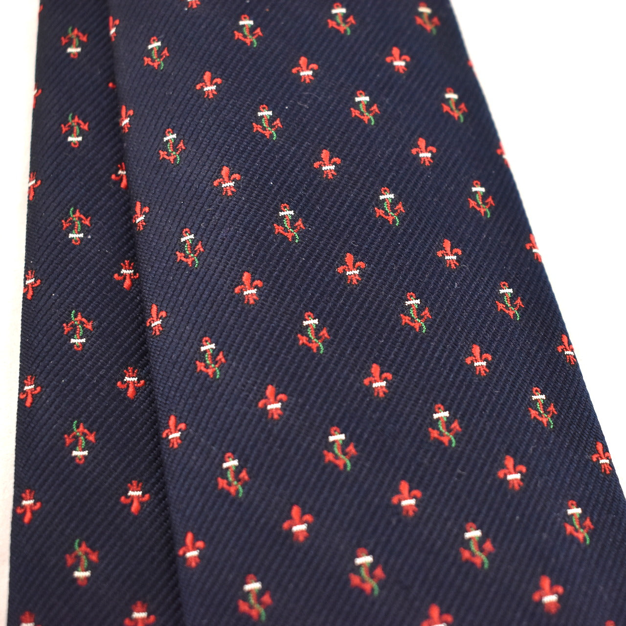 1980s Anchor & Fleur de Lis Tie