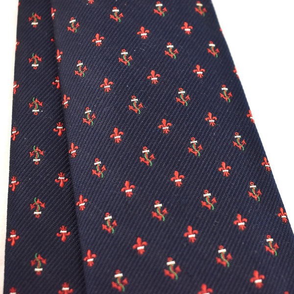 1980s Anchor & Fleur de Lis Tie
