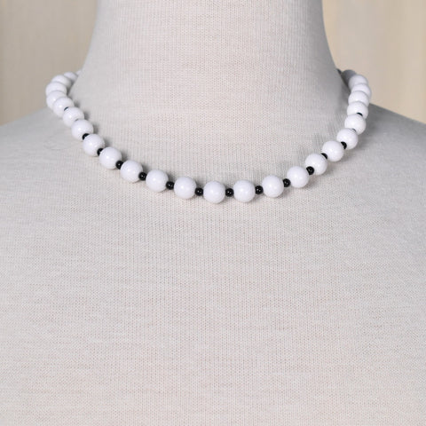 White & Black Bead Necklace