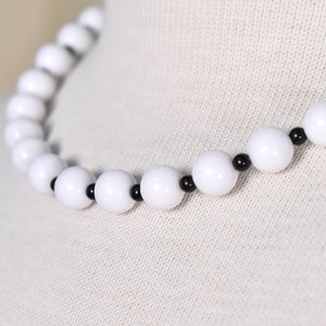 White & Black Bead Necklace