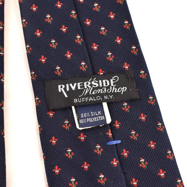 1980s Anchor & Fleur de Lis Tie