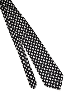 1990s Gray Rectangles Tie
