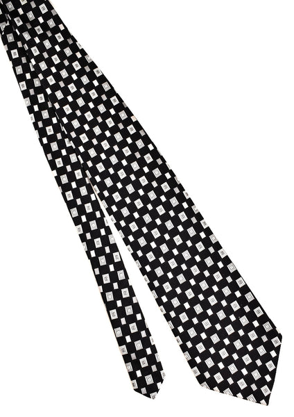 1990s Gray Rectangles Tie
