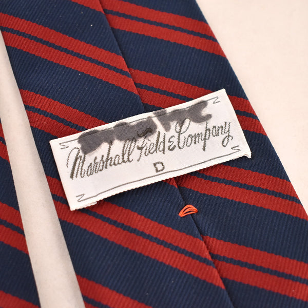 1960s Navy & Red Striped Tie