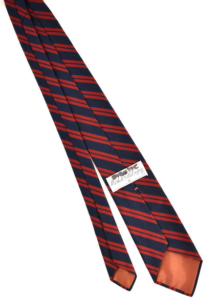1960s Navy & Red Striped Tie