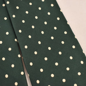 1970s Green & Cream Polka Dot Tie