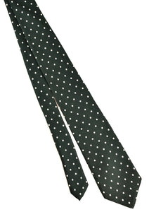 1970s Green & Cream Polka Dot Tie