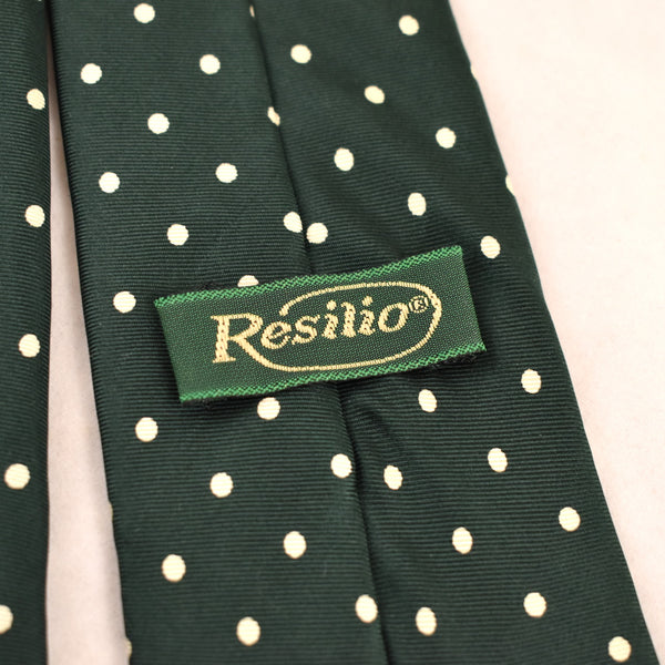 1970s Green & Cream Polka Dot Tie