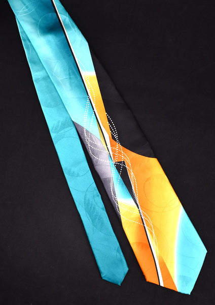 2000s Asymmetrical Teal Tie