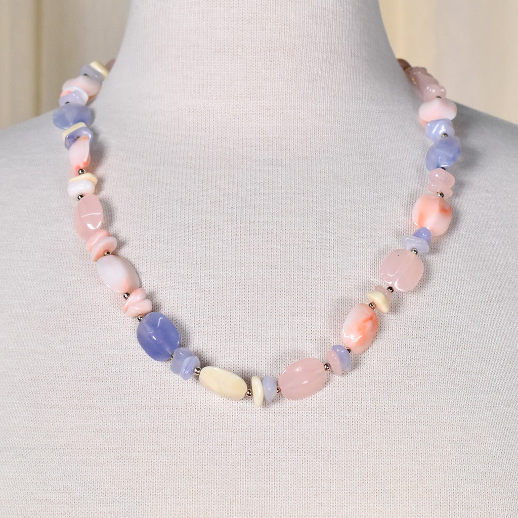 Pastel Periwinkle Bead Necklace