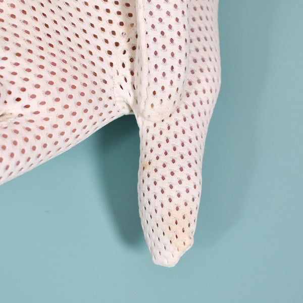 Cream Ruched Mesh Gloves