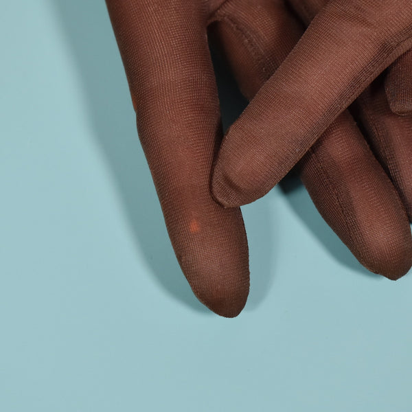 Sheer Brown Ruffle Wrist Gloves