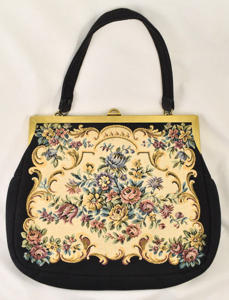 1960s Floral Bouquet Fabric Handbag