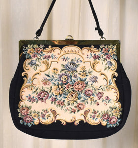 1960s Floral Bouquet Fabric Handbag