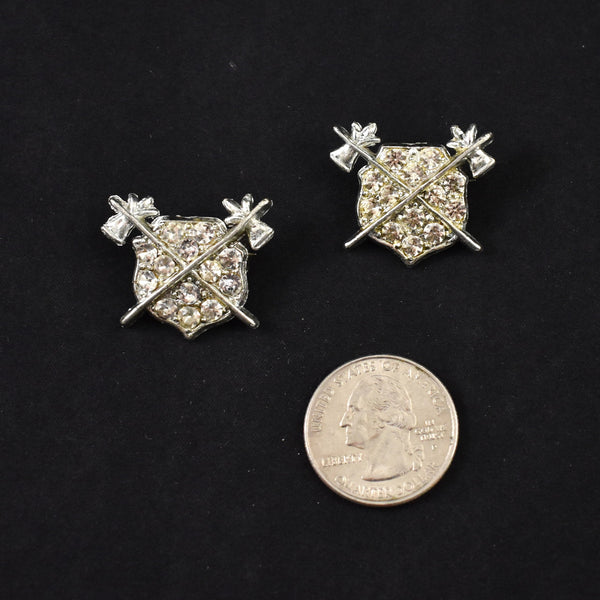 Rhinestone Shield & Axe Scatter Pins