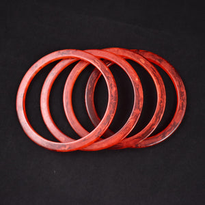 Set of 4 Red Swirl Bangle Bracelets