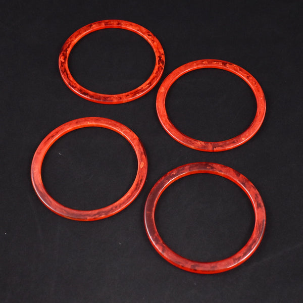 Set of 4 Red Swirl Bangle Bracelets