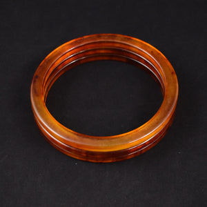 Set of 3 Caramel Smoky Bangle Bracelets