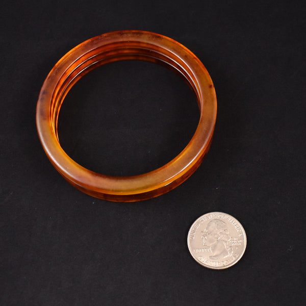 Set of 3 Caramel Smoky Bangle Bracelets
