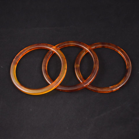 Set of 3 Caramel Smoky Bangle Bracelets