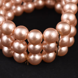 Elastic Triple Pink Pearl Bracelet