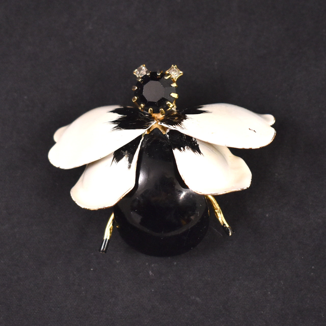 Hattie Carnegie Enamel Petal Bug Brooch Pin