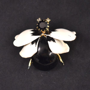 Hattie Carnegie Enamel Petal Bug Brooch Pin