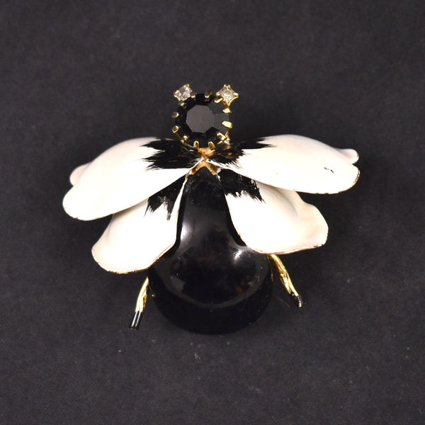 Hattie Carnegie Enamel Petal Bug Brooch Pin