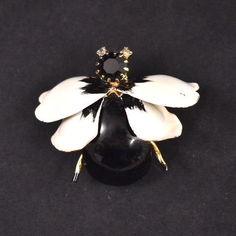 Hattie Carnegie Enamel Petal Bug Brooch Pin