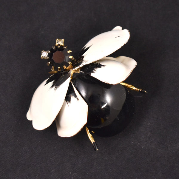 Hattie Carnegie Enamel Petal Bug Brooch Pin