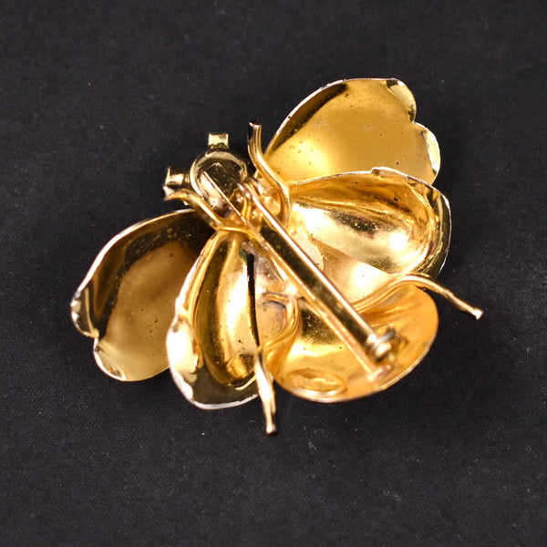 Hattie Carnegie Enamel Petal Bug Brooch Pin