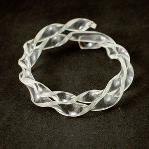 Clear Twisted Swirl Lucite Bangle Bracelet