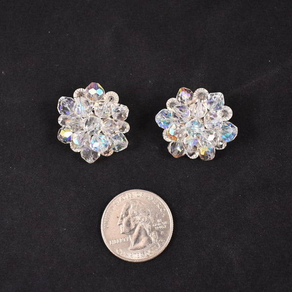 Aurora Borealis Sparkly Cluster Earrings