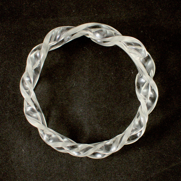 Clear Twisted Swirl Lucite Bangle Bracelet