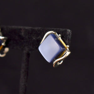 Coro Blue Square Thermoset Earrings