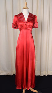 1970s does 1930s Red Formal Maxi Dress
