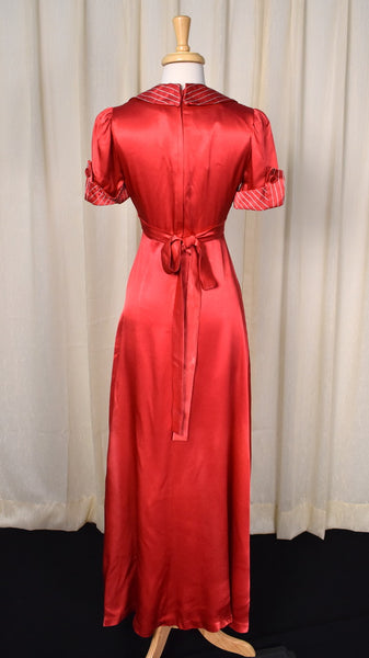 1970s does 1930s Red Formal Maxi Dress