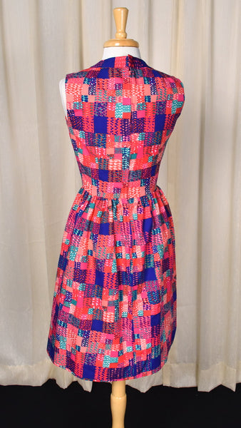 1960s Colorful Mod Square Mini Dress
