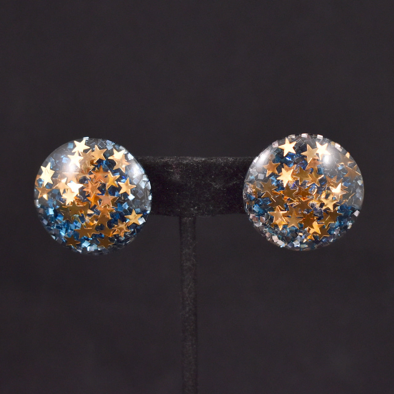 Gold Star Confetti Lucite Earrings
