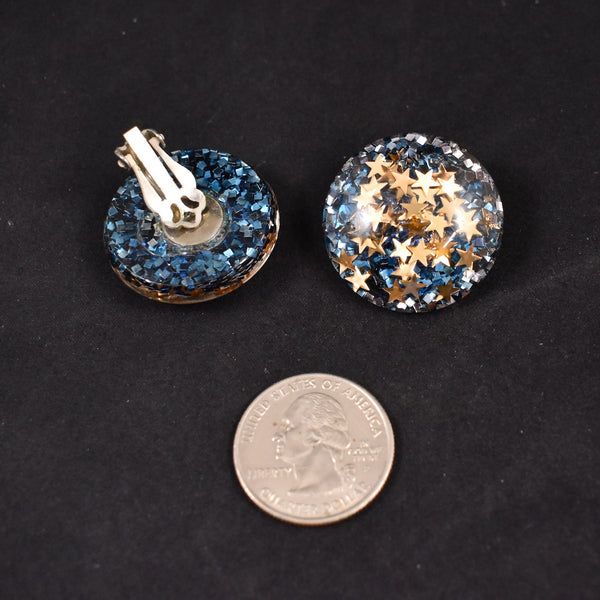 Gold Star Confetti Lucite Earrings