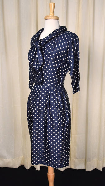 1950s Suzy Perette Polka Dot Wiggle Dress