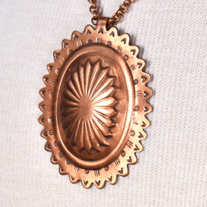 1940s Style Western Copper Pendant Necklace