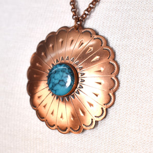 Copper & Turquoise Pendant Necklace