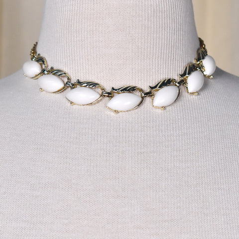 White Thermoset Wave Necklace