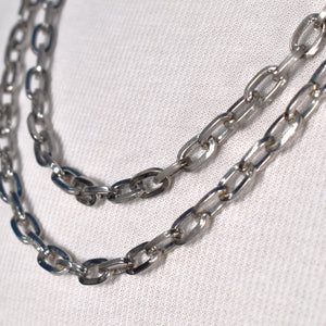 Long Silvertone Chain Necklace