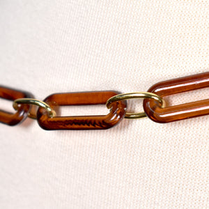 1960s Brown Plastic Chain Belt