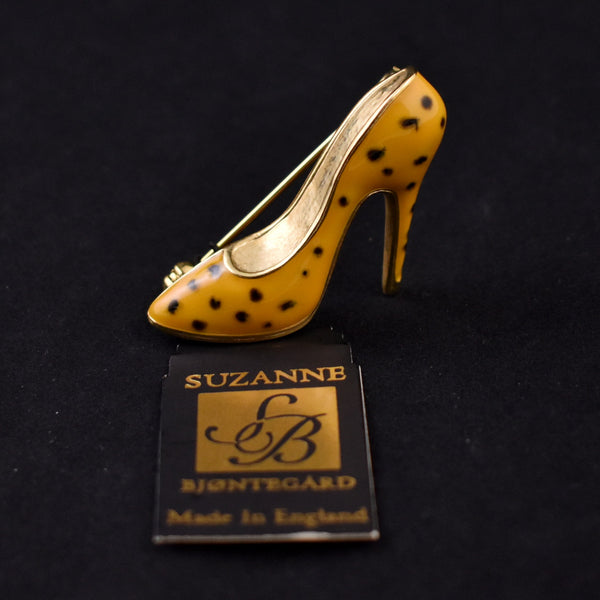 NWT Yellow Polka Dot High Heel Shoe Pin