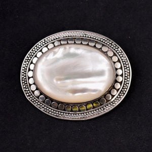 Mother of Pearl Oval SS 925 Brooch Pin