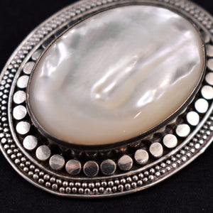 Mother of Pearl Oval SS 925 Brooch Pin