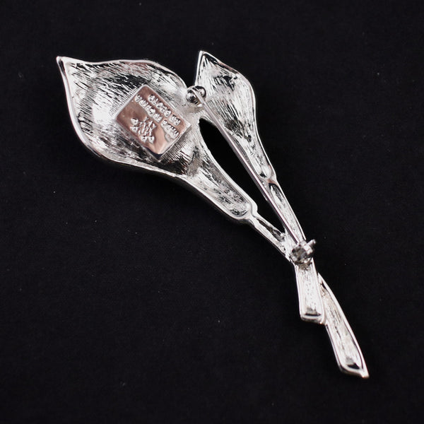 NIB Rhinestone & Pearl Calla Lily Brooch